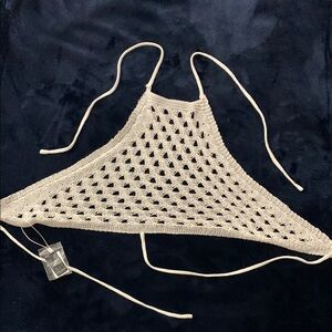 Crochet Halter Top in Cream